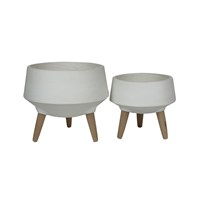 2 Set Ring Pot White- Legs
