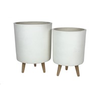 2 Set Round Straight White -Legs