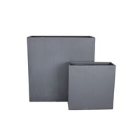 2 Set Rectangular Pots Dark Grey