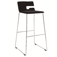 Bar Stool Blk Fabric/Chrome