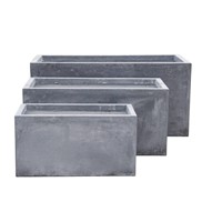 3 Set Rectangle Pots Grey