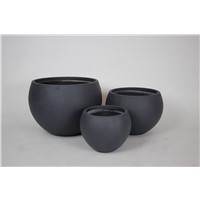 3 Set Round Pots Dark Grey