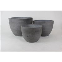 3 Set Round Pots Dark Grey