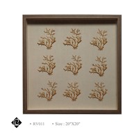 Framed 9 Piece Golden Sea Fan