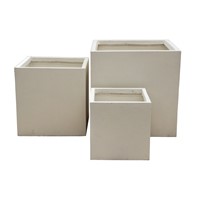 3 Set Cube Pots Cream