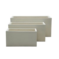 3 Set Rectangle Pots Cream