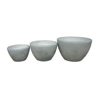 3 Set Round Pots Grey